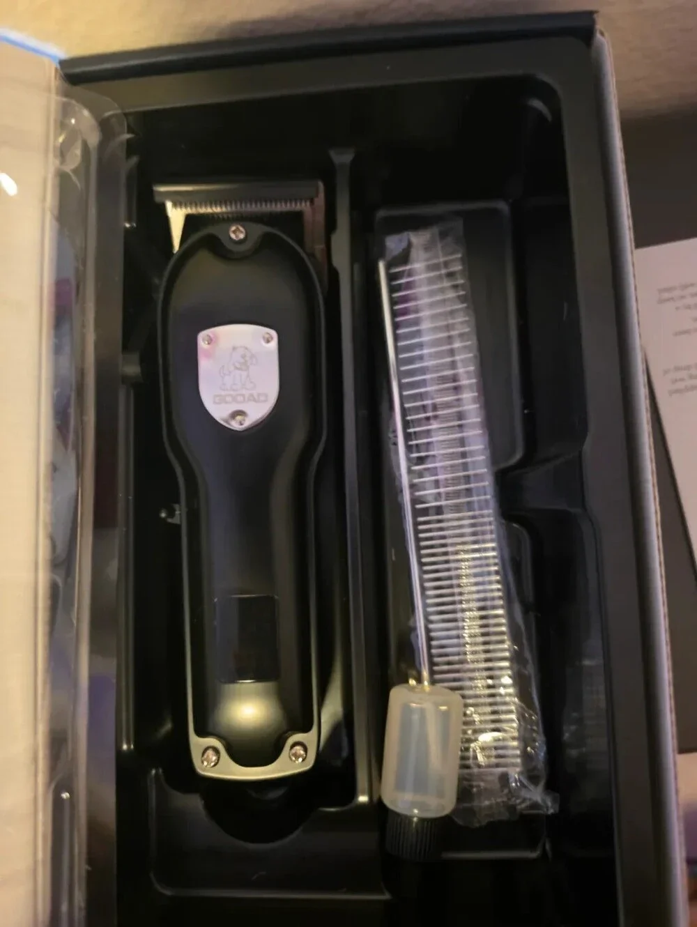 GODAD ELECTRIC PET GROOMING CLIPPER TRIMMER KIT WITH COMB ACCESSORY IN CASE
